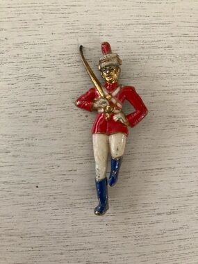 Vintage Drum Major Enamel Brooch Pin